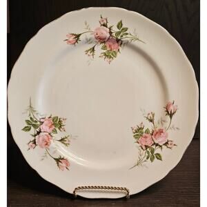 Vintage Canonsburg Rose Bouquet Porcelain Plate 22KT Gold Trim 1937 Discontinued